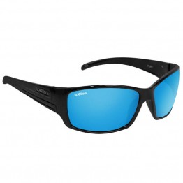 Spotters Fury Black Gloss Sunglasses & Polarised Ice Blue Mirror Lens