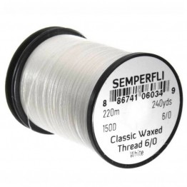 Semperfli Classic Waxed Thread - 150D - 6/0 - White