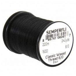 Semperfli Classic Waxed Thread - 150D - 6/0 - Black
