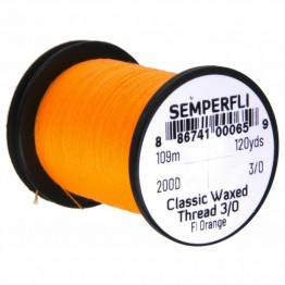 Semperfli Classic Waxed Thread - 200D - 3/0 - Fluoro Orange