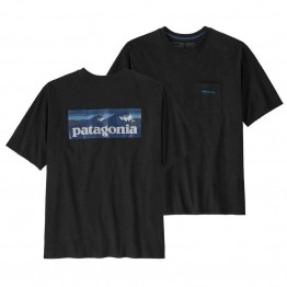 Patagonia Mens Boardshort Logo Pocket Responsibili-Tee - Ink Black
