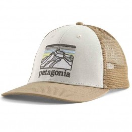 Patagonia Line Logo Ridge LoPro Trucker Cap - White with Oar Tan