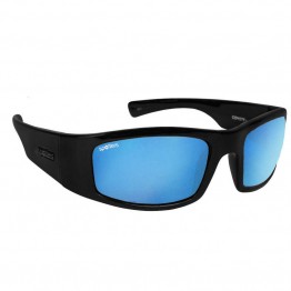 Spotters Coyote+ Black Gloss Sunglasses & Polarised Ice Blue Mirror Lens