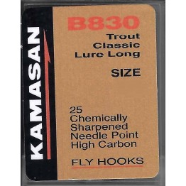 Kamasan B830 Trout Classic Long Fly Hooks - 25pk