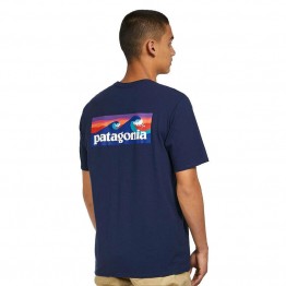 Patagonia Mens Boardshort Logo Pocket Responsibili-Tee - Stone Blue
