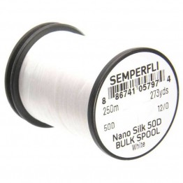 Semperfli Nano Silk Predator Thread - 50D - 12/0 - White