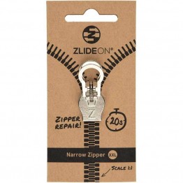 Zlide On Narrow Zipper - Silver - XXL