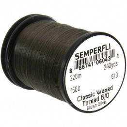 Semperfli Classic Waxed Thread - 150D - 6/0 - Brown Olive