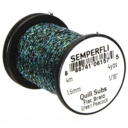 Semperfli Quill Subs Flat Braid - Green Peacock