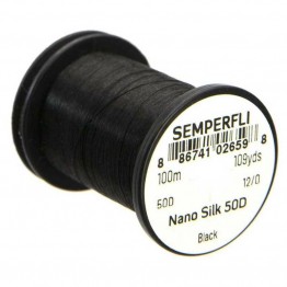 Semperfli Nano Silk Predator Thread - 50D - 12/0 - Black